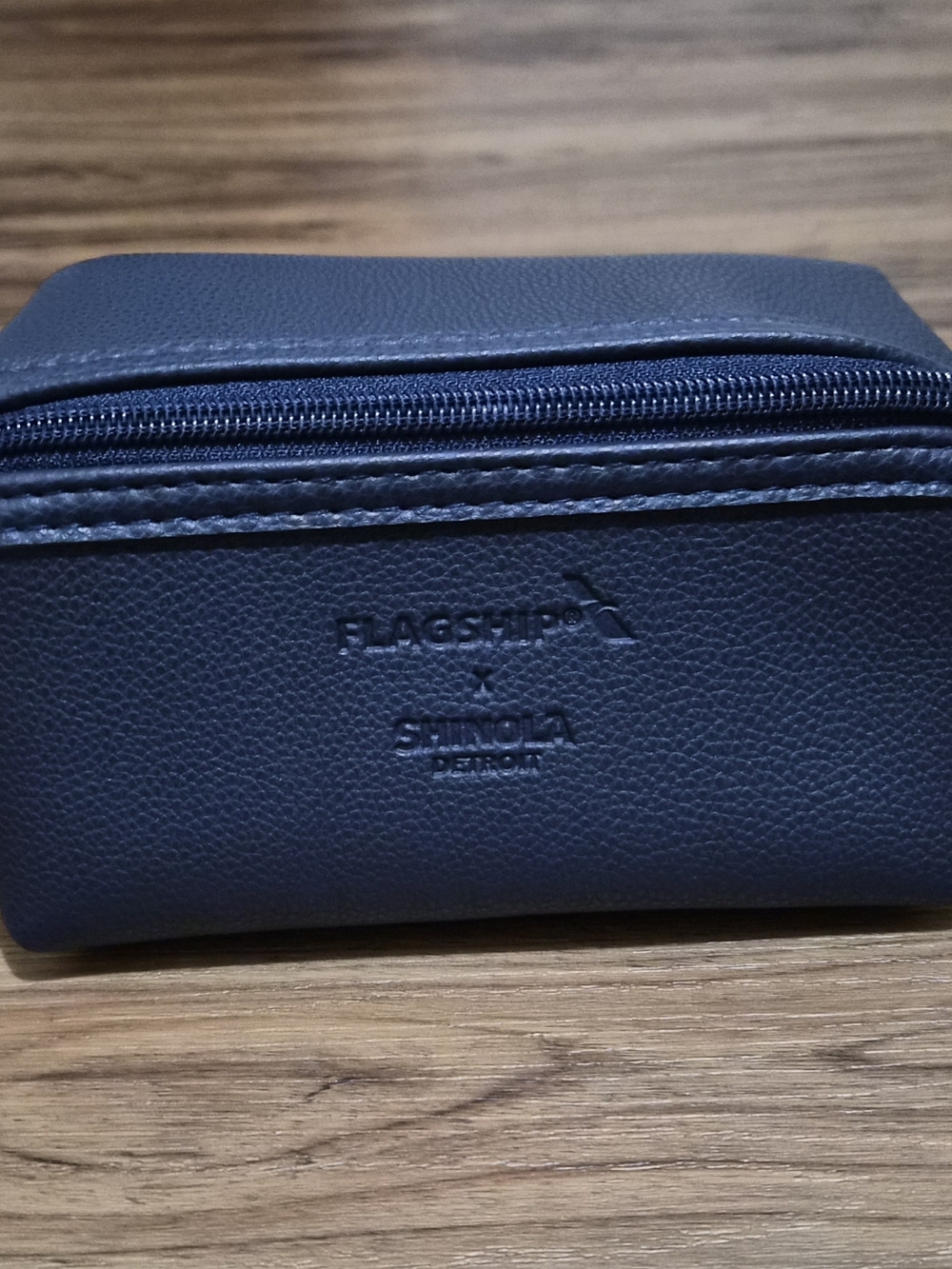 Shinola Dark Blue Leather Toiletry Kit